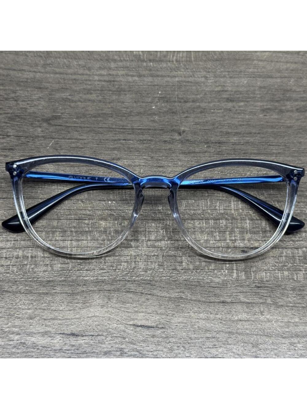 Vogue Eyeglasses Frames VO5276 2738 Blue Clear Fade Cat Eye Full Rim 53-17-140